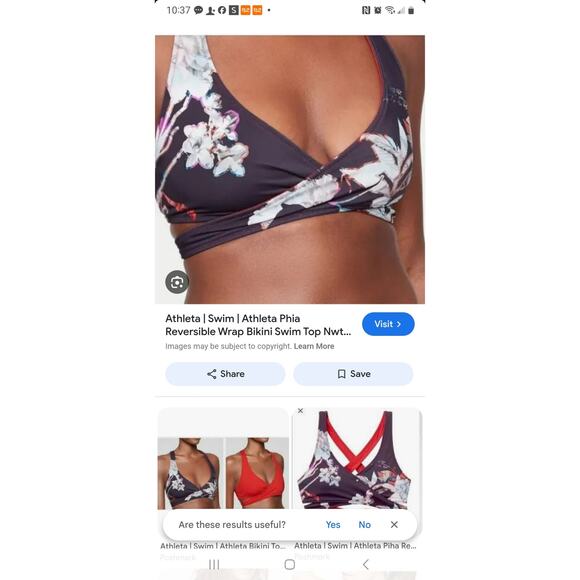 Athleta- NWT- Phia Reversible wrap Bikini top- size XL - Picture 5 of 5